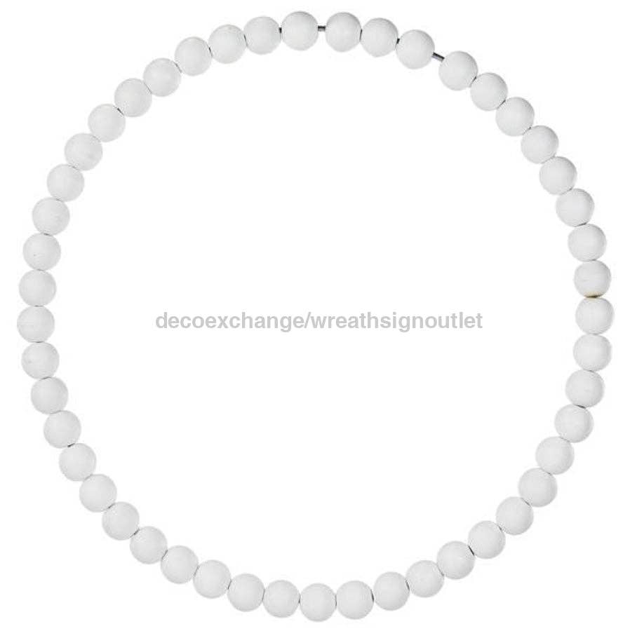 DecoExchange - Vendita all'ingrosso Ghirlanda - Ghirlanda di perline di legno da 15,5" di diametro con perline da 25 mm sbiancate MY1028310