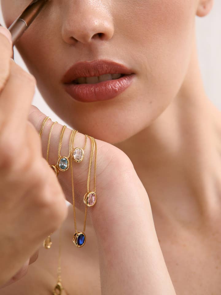 Aurora Geboortesteen 18K Vergulde Ketting voor wholesale door Angels Whisper Accessories