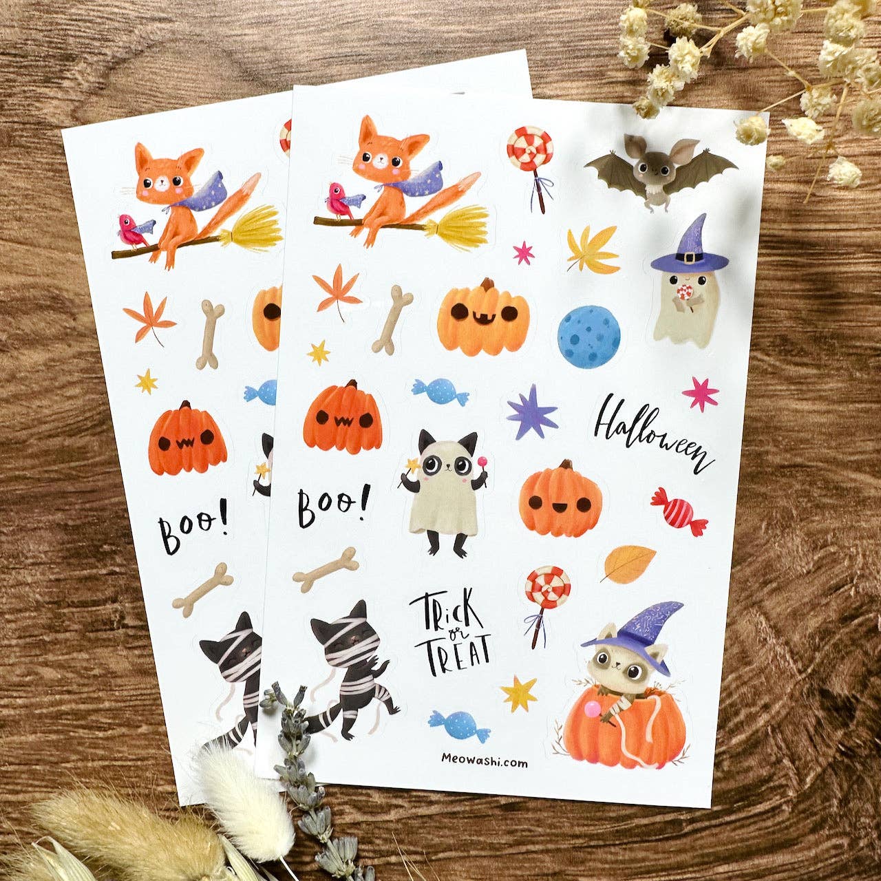 Meowashi Studio - Wholesale Sticker - Fun Halloween Vinyl Sticker Sheet1