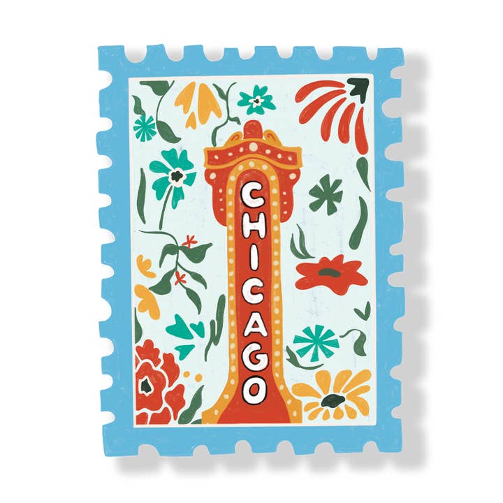 Chicago Teater Illinois Sød Blomstermærkat Vinyl Klistermærke for engroshandel hos Parcel Island