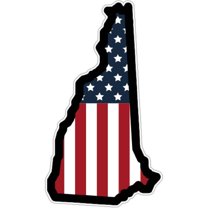 Autocollant drapeau des États-Unis du New Hampshire pour la vente par Nahamsha Gifts