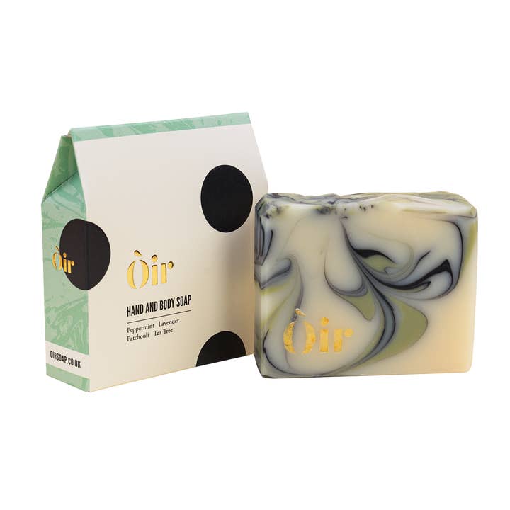 Sæbe med pebermynte, lavendel, patchouli og tea tree for engroshandel hos Oir Soap Ltd