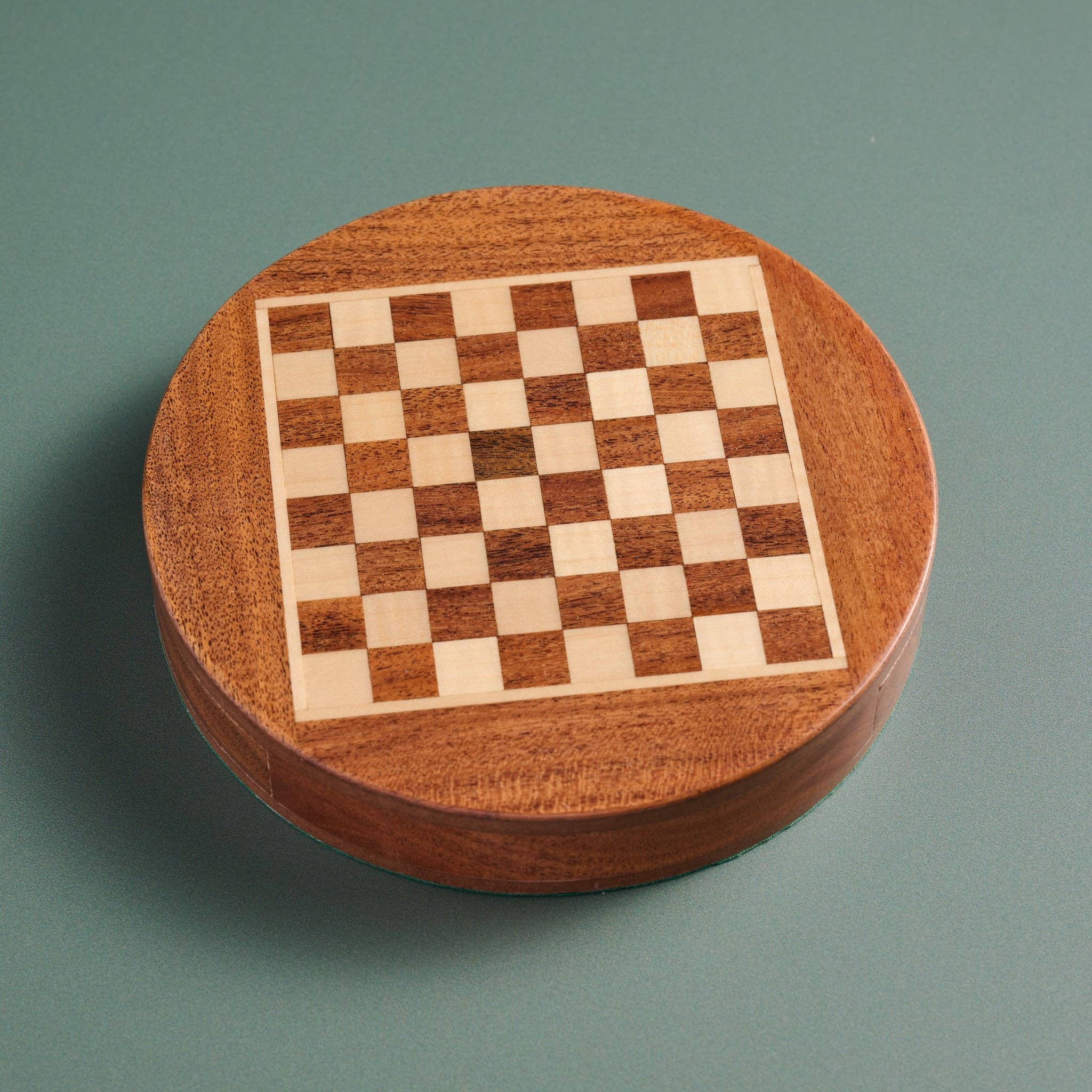 Ten Thousand Villages - Wholesale Board Game - Acacia Wood Round Magnetic Chess Set2