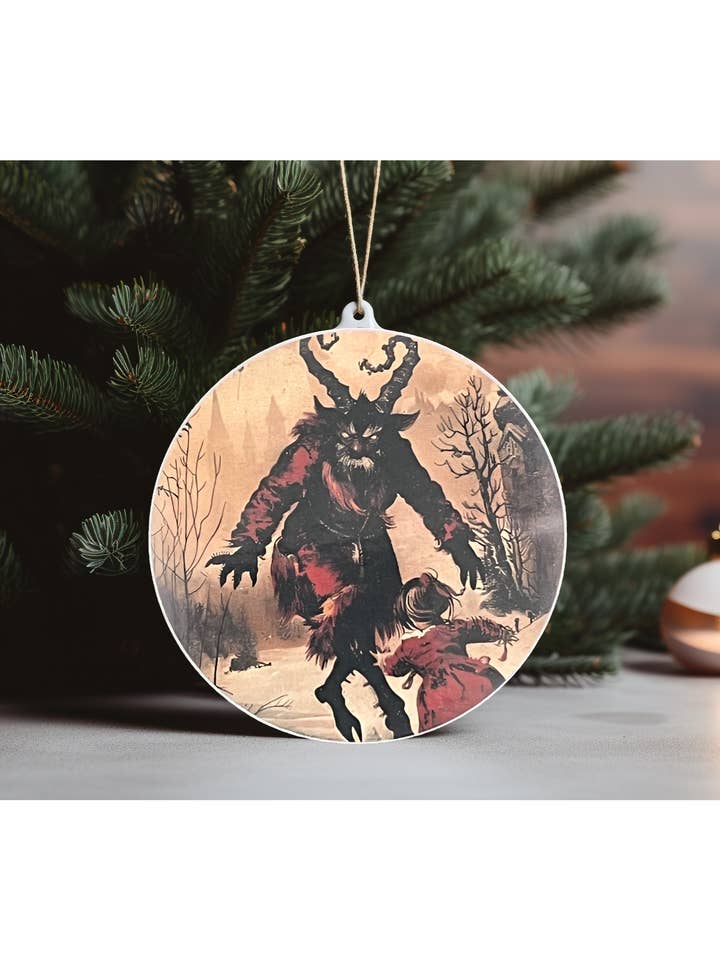 Krampus Ornaments Orb Ornaments Christmas Decorations Set 4 for wholesale by Only Crystals Remain
