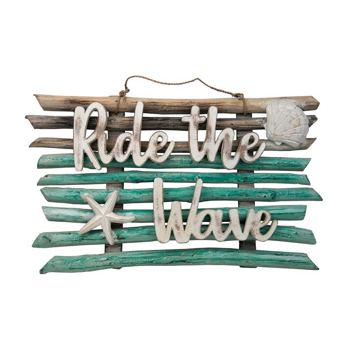 Beachcombers - Wholesale Plaque - SALE Ride The Wave Wall Plaque0