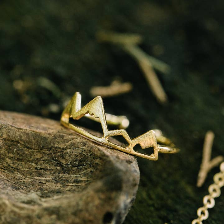 Rebecca Accessories LLC - Wholesale Band/Stacked Ring - Mountain Range Adjustable Ring Stacking Simple Nature Gift