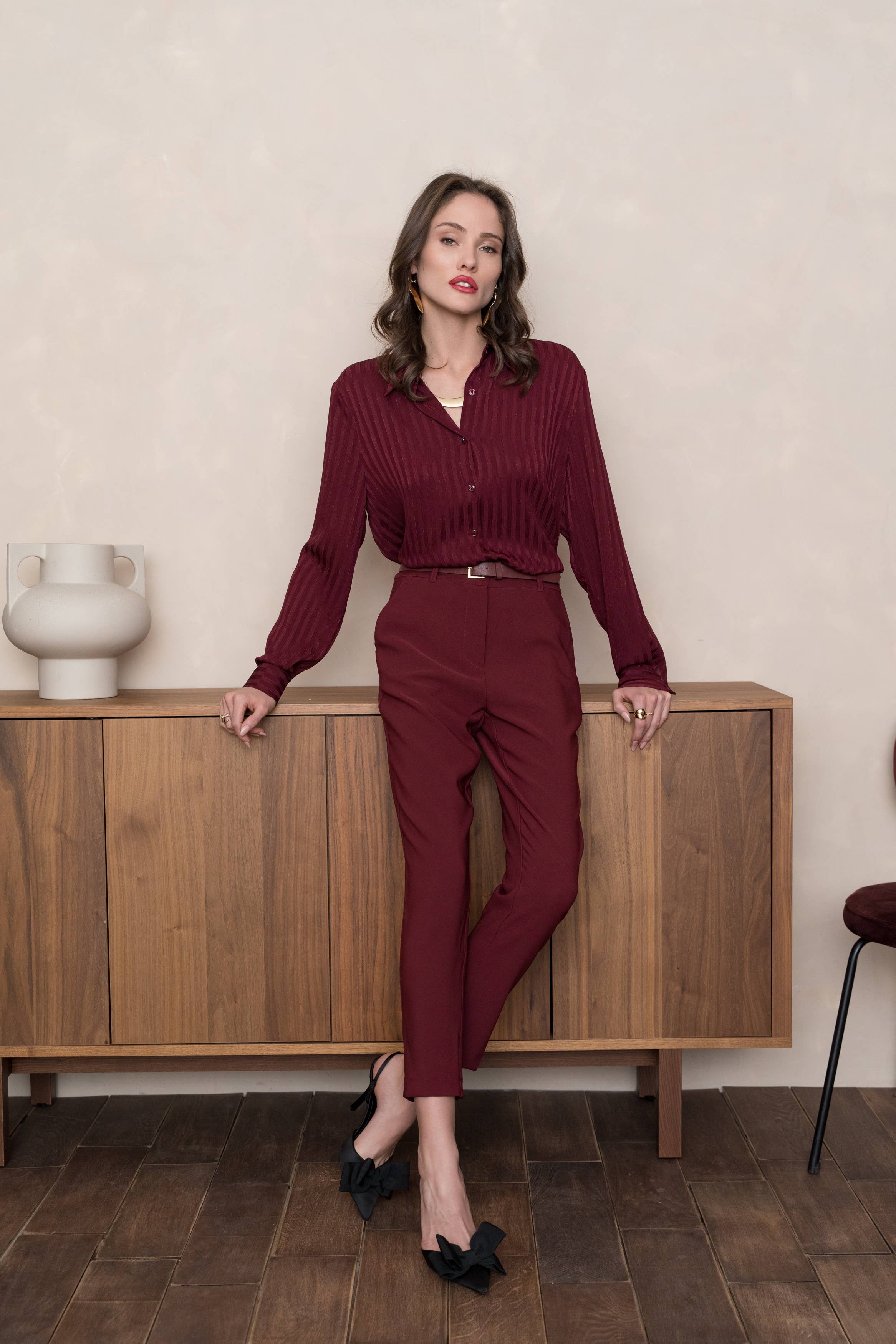 LULUMARY - Wholesale Blouse - Women's - Silky shirt with lurex CH234A10