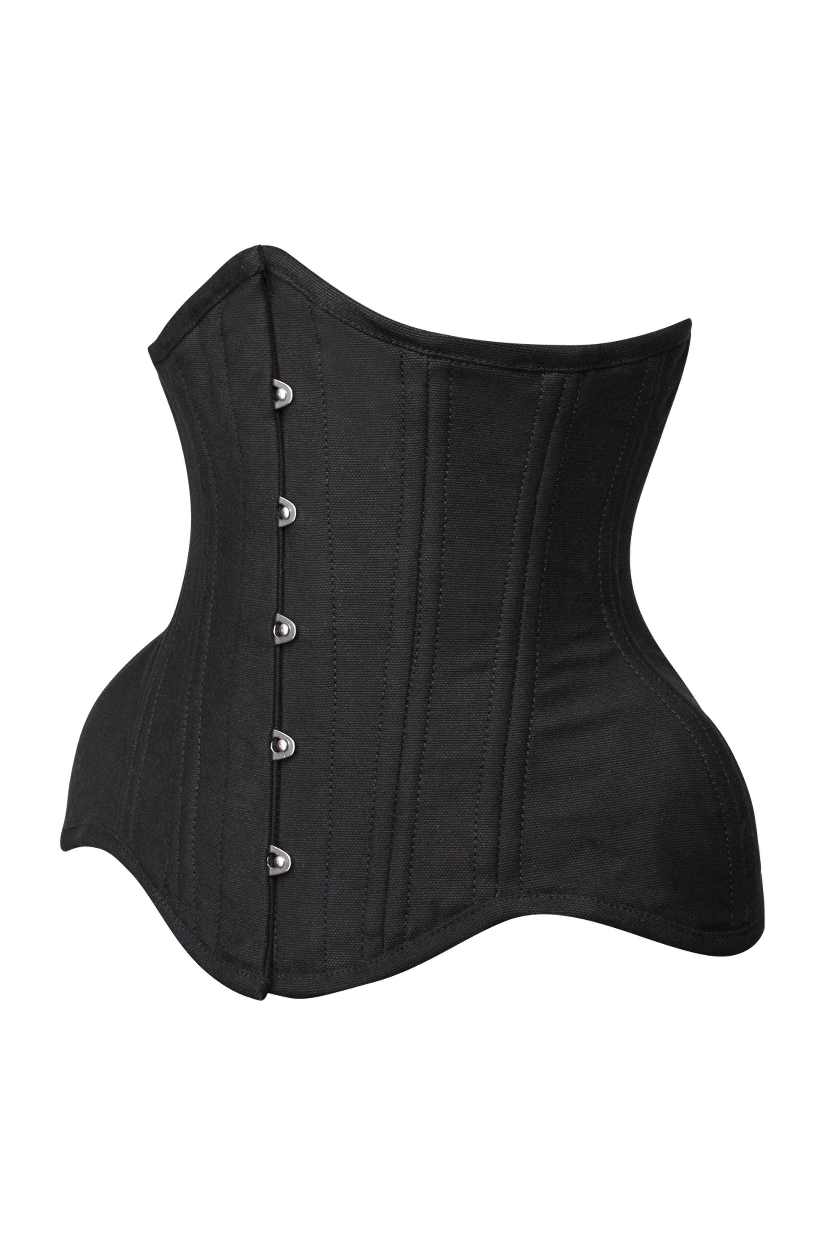 Emerie Waist Trainer Black Brocade Curvy Corset for wholesale on Faire5