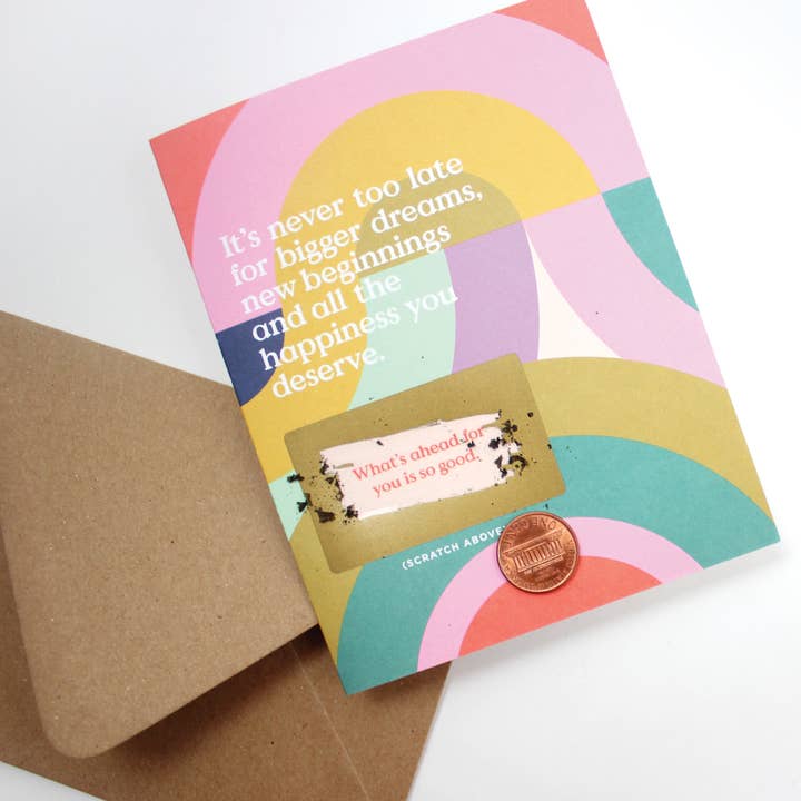 Inklings Paperie - Wholesale Encouragement Card - Scratch-off Card - Never Too Late - Encouragement3