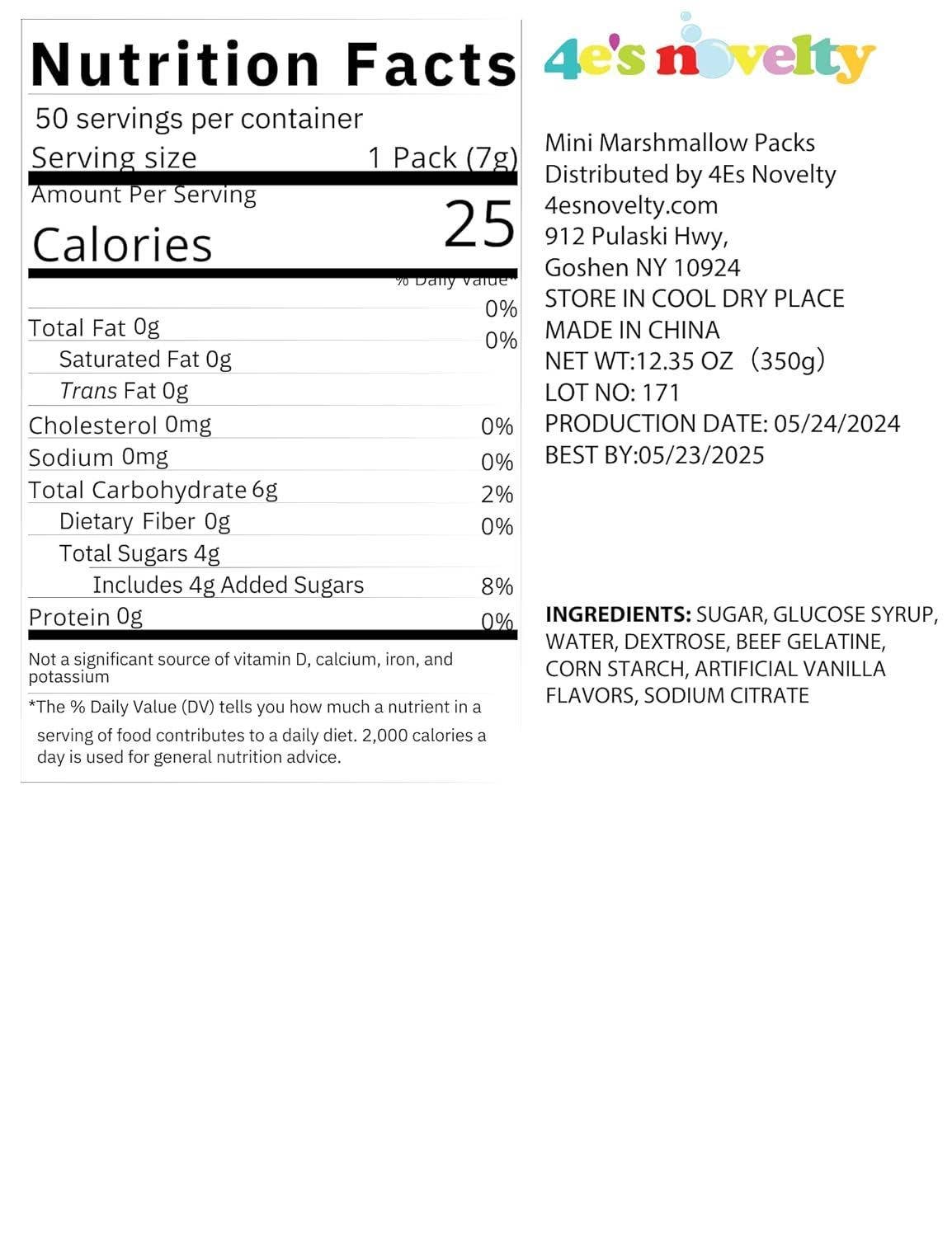 4E's Novelty - Wholesale Puffed Snack - 4E's Snowman Soup Mini Marshmallows 50-Pack, Hot Cocoa Toppe7