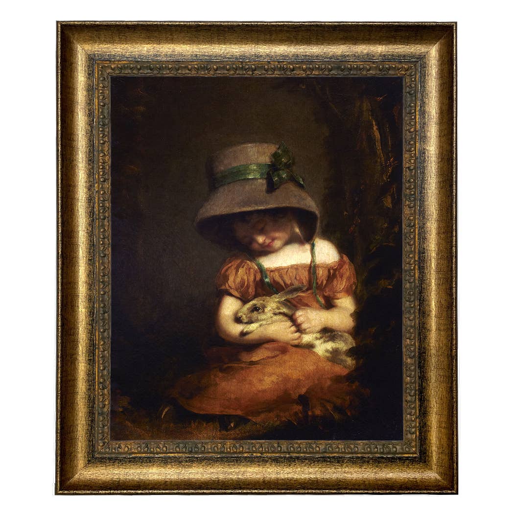 Madison Bay Co. - Historical Home Decor Reproductions - Vente Tableau/dessin - Fille avec lapin Impression de peinture vintage sur toile7