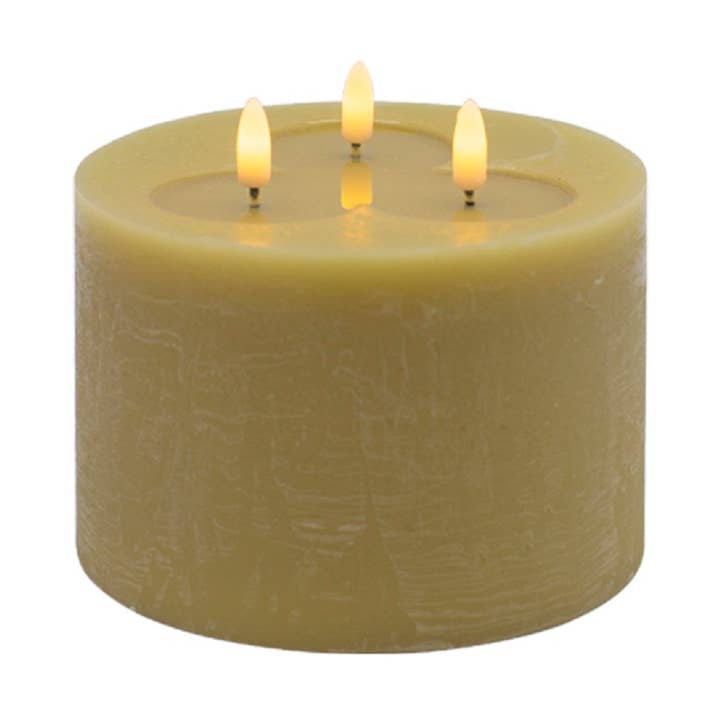 3 wick Small Dark Champagne Flameless Candle for wholesale by BIDKhome