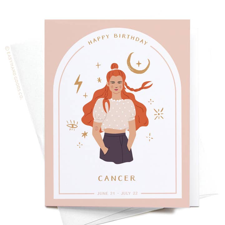 Tarjeta de felicitación de cumpleaños del signo zodiacal Cáncer para venta al por mayor de Easyhand Goods – formerly Onderkast