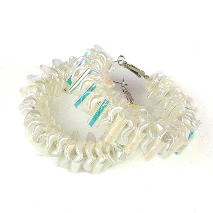 Iridescent Pearl Hoops for wholesale by rosie + belle