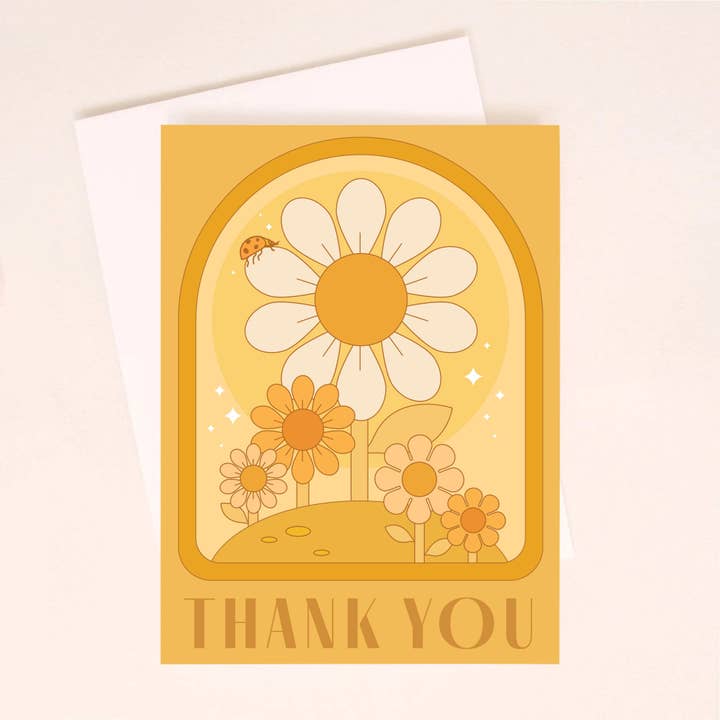 Thank you Dreamy Daisy Card for wholesale by Sunshine Studios