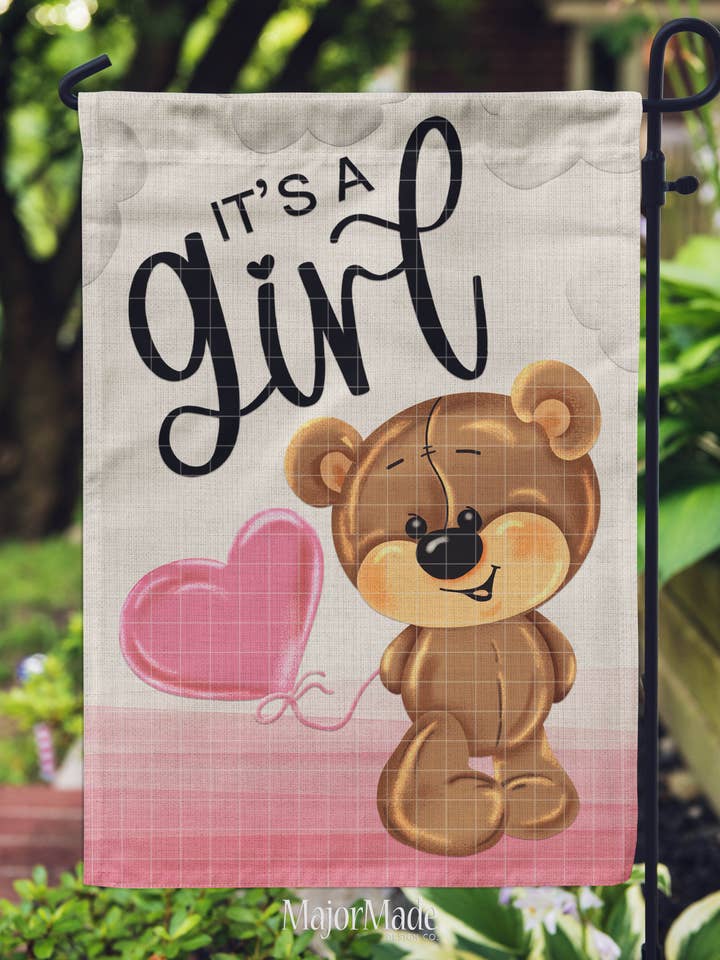 Bandiera da giardino «Its a girl its a boy Welcome Baby per la vendita all'ingrosso da parte di MajorMade Design Co