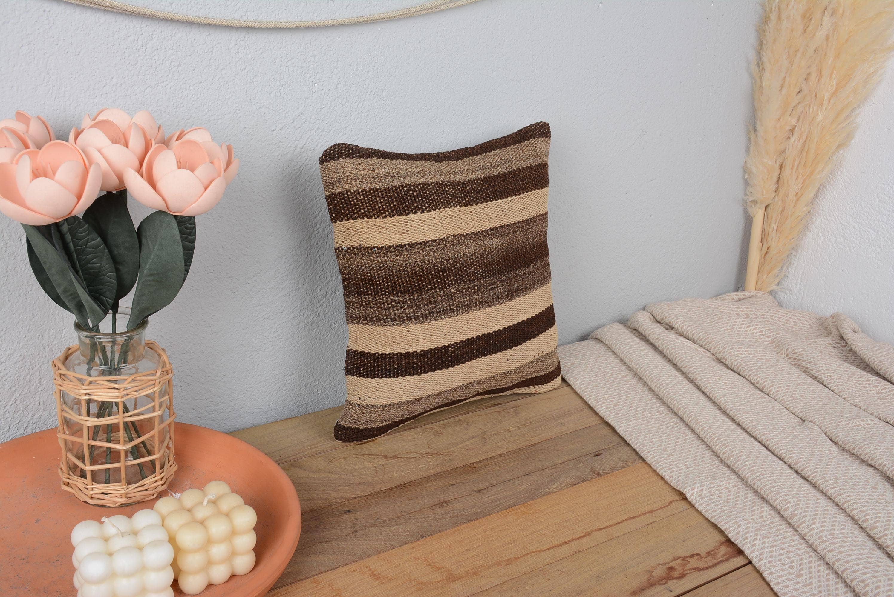 Kilim Pillow Decors - Wholesale Throw Pillow Cover - 12x12 Turkish Kilim Sofa Pillow Cushion Sham Set0