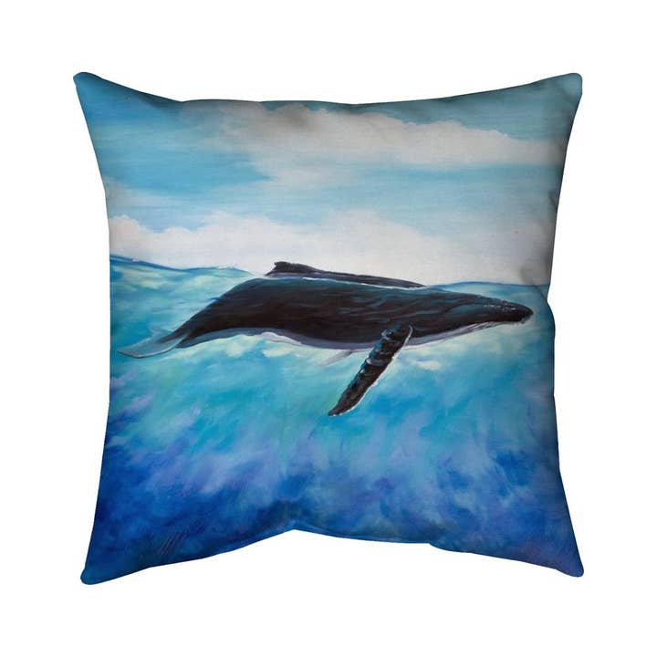 Blue whale | Inside pillow 26" x 26" for wholesale on Faire