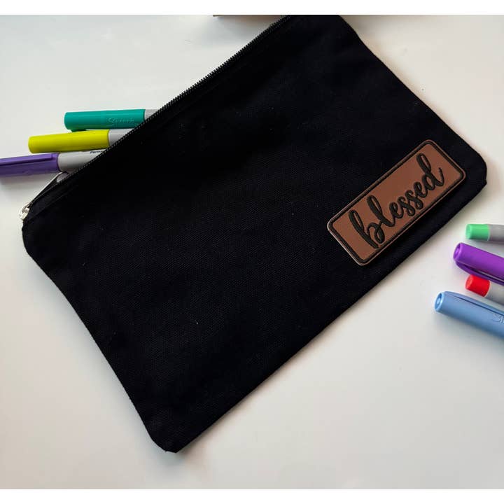 100% cotton Blessed pen bag | Minimalist Pen Organizer for wholesale by Earthstar Boutique