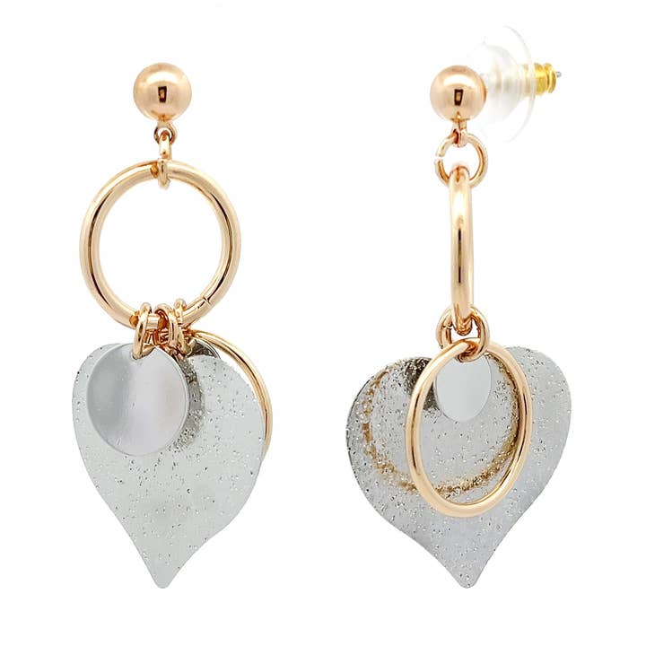 Heart Earring - S006957R for wholesale by AMORINO SRL