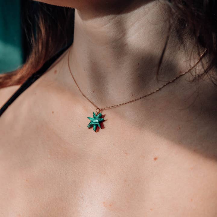 Pepper You - Wholesale Pendant/Charm Necklace - Hand Drawn Star Gold Necklace in Smoke Black Sparkle3