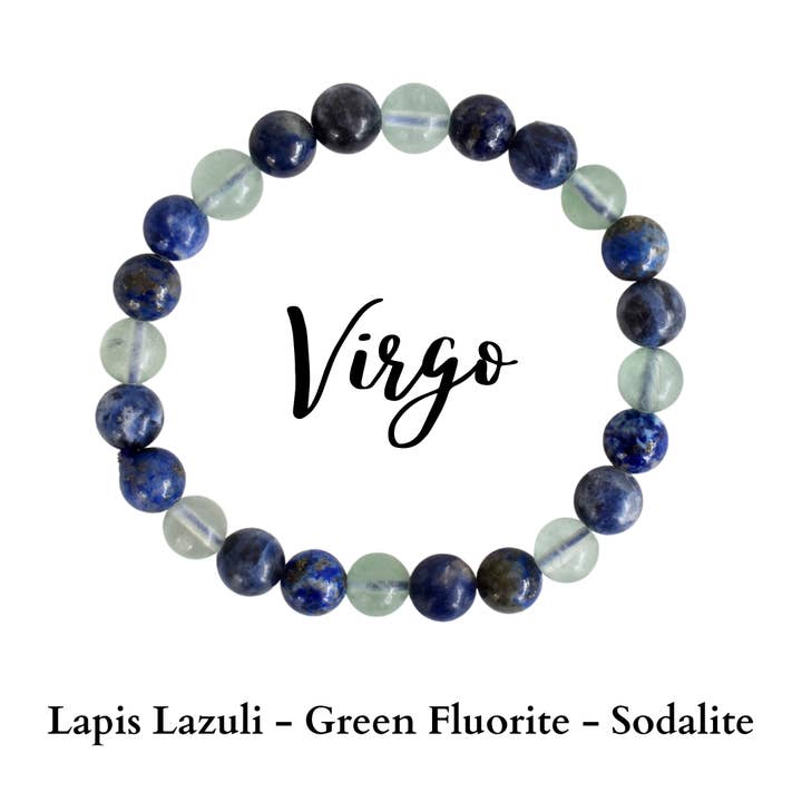 Soothing Crystals – Engroshandel Perlearmbånd – Zodiac Armbånd | Jomfru | Helbredende Ædelstensarmbånd