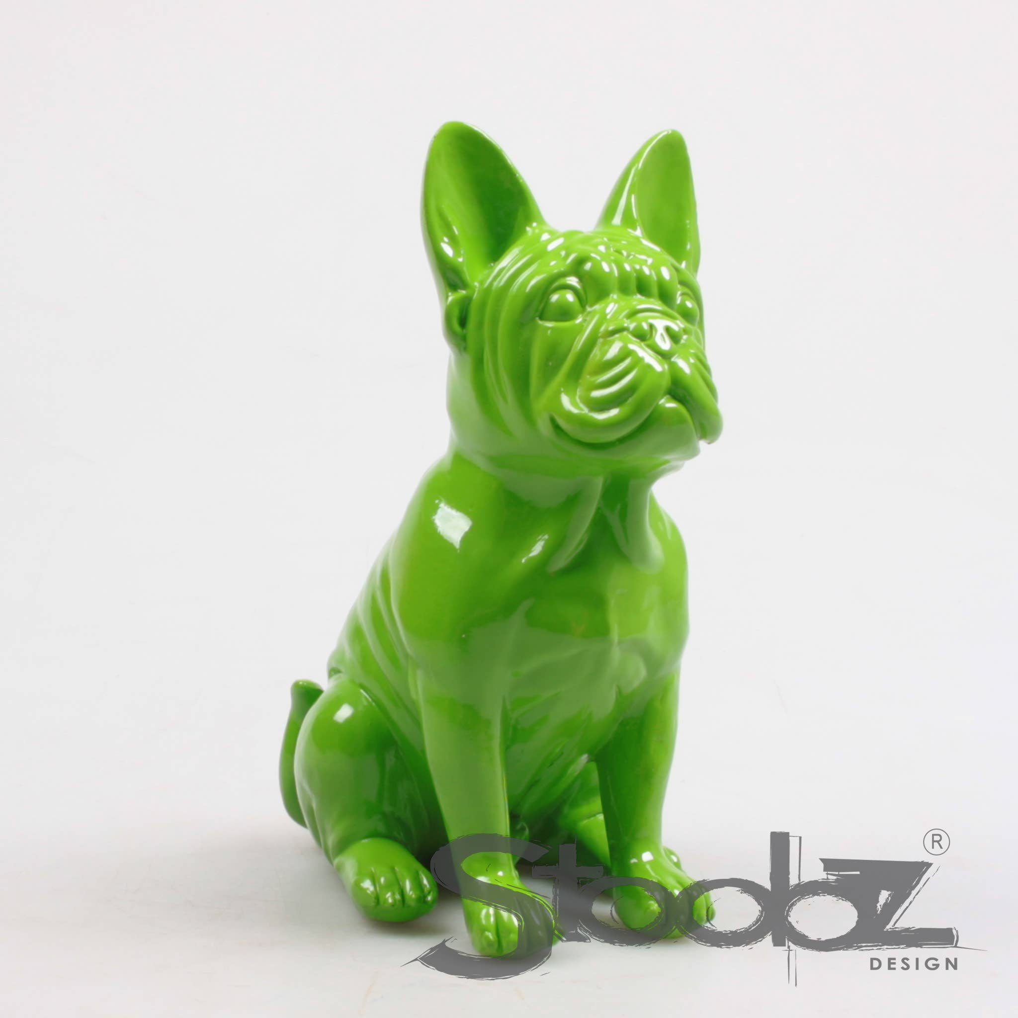 Imhof & Stevens BV – wholesale Decorative figurine – DOG FRENCH BULLDOG GREEN 20.5 CM STOOBZ DESIGN0