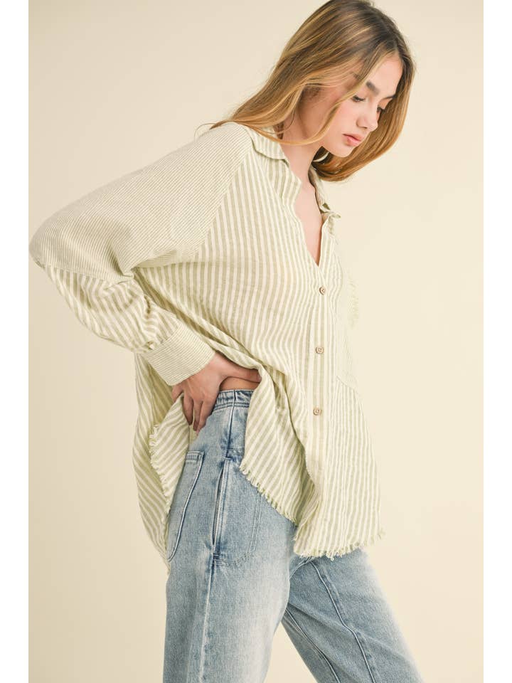 T4017 MULTI STRIPE PATTERN BUTTONDOWN SHIRTS for wholesale on Faire