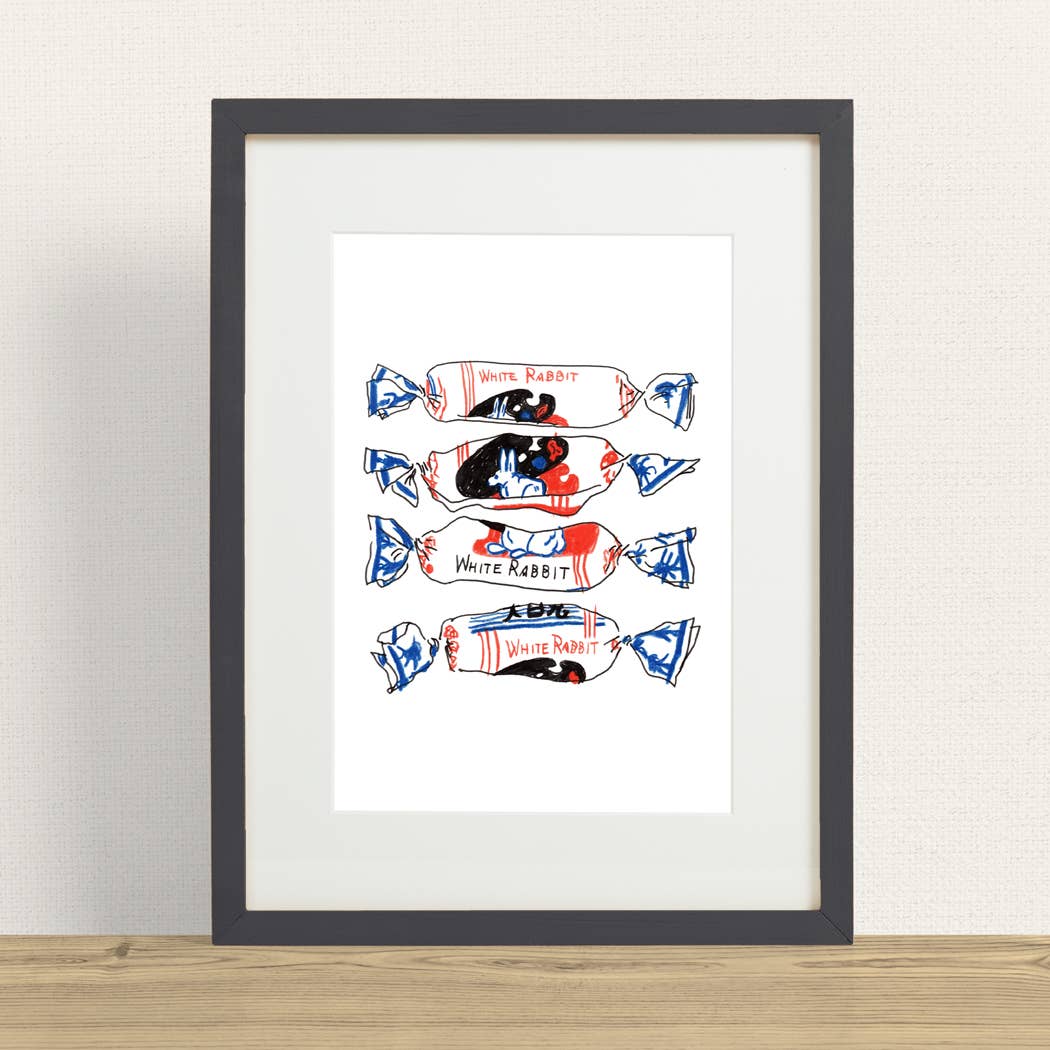 Stay Home Club - Wholesale Kunstprint - Witte konijnenprint2