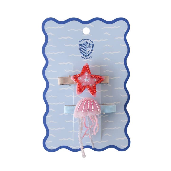 Ensemble de pinces méduse et étoile de mer bord de mer pour la vente par Jollity & Co. + Daydream Society