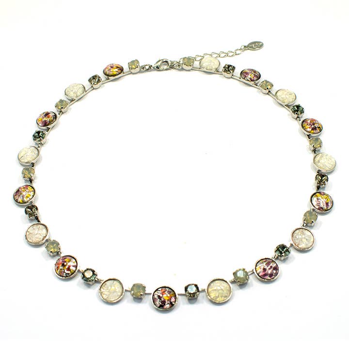 Collier Bohemia 01 - Collier en acier inoxydable avec verre bohème pour la vente par Sergio Engel jewellery