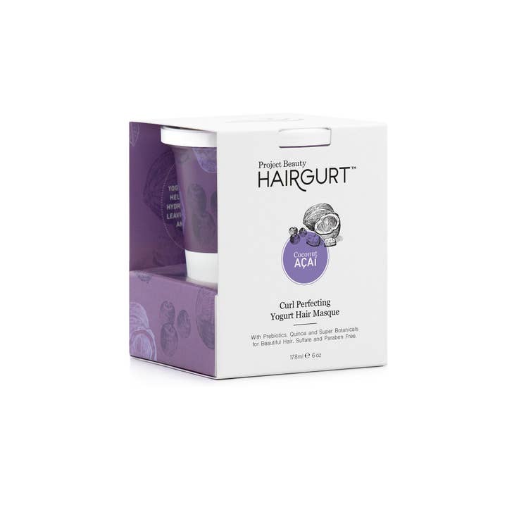 Masque capillaire perfectionnant au yogourt Hairgurt Coconut-Acai Curl pour la vente par Hairgurt