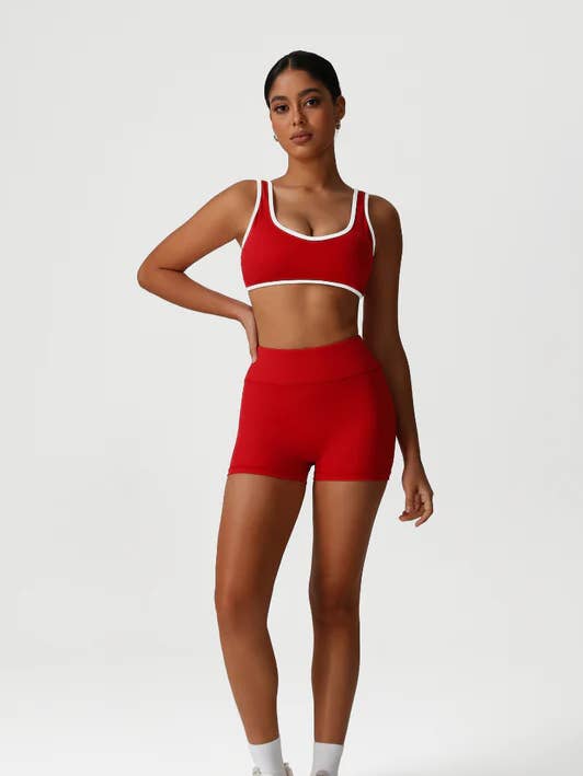 Sodalemon - Wholesale Activewear Set - Women's - Women High-Waisted Butt-Lifting Yoga Set: Sports Bra + Short0