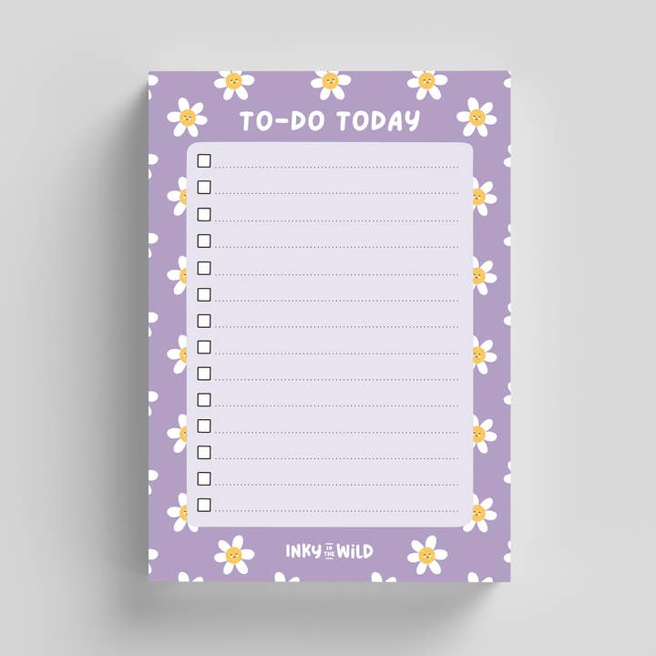 Lazy Daisies Smiling Flower Notesblok (A6) | Sjov at gøre liste for engroshandel hos Inky in the Wild