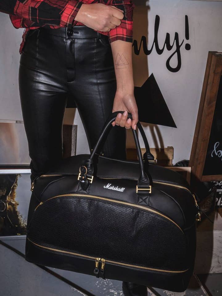 MARSHALL Travel Bag - Downtown Duffel - Black and Gold for wholesale by MARSHALL