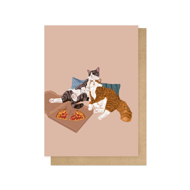 Pizza Night Greetings Card for wholesale by East End Prints - Greetings Cards & Postcards