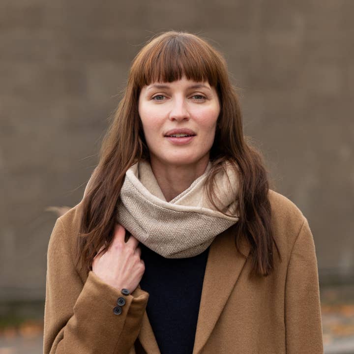 Winter loop scarf with pattern | Biscotti for wholesale by GAZUR