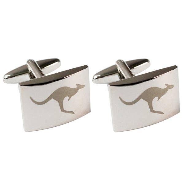 AusCufflinks - Wholesale Cufflinks - Silver Kangaroo Cufflinks0