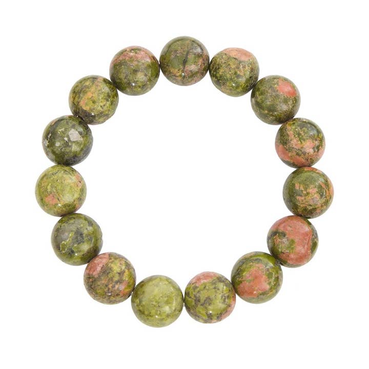 Bracciale Epidote - pietre sferiche da 12 mm per la vendita all'ingrosso da parte di France Mineraux