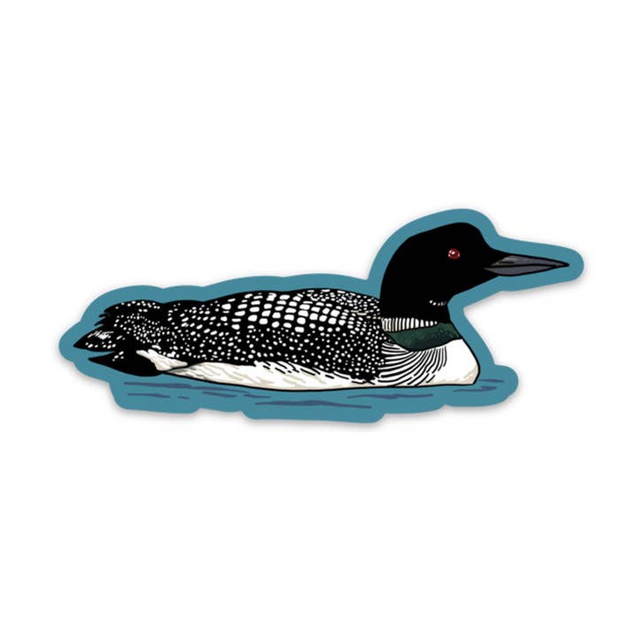 Loon Vinyl Sticker for wholesale by Corvidae drawings & designs