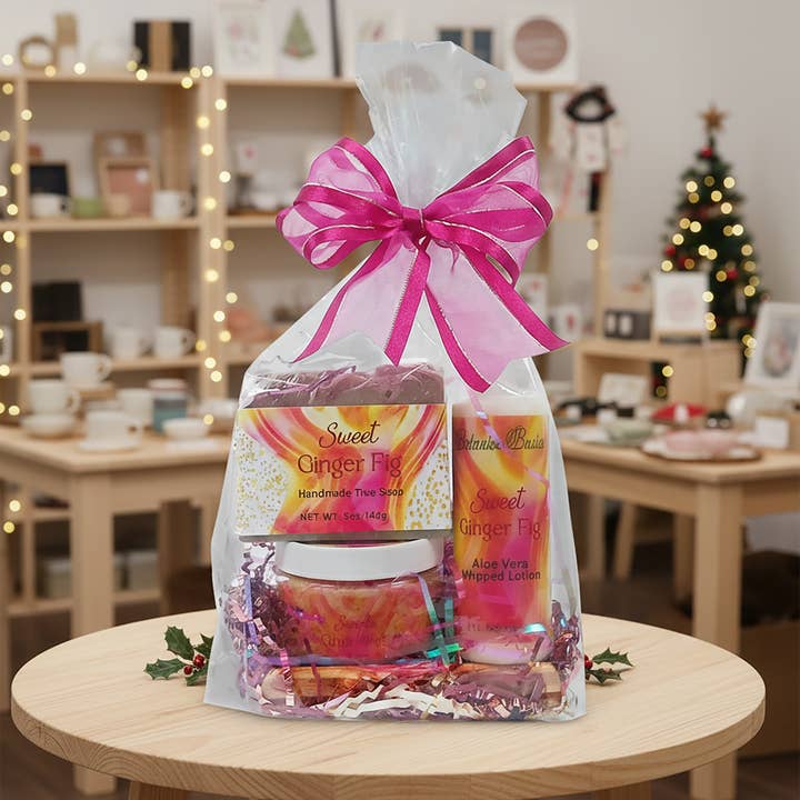 Botanica Basics Handmade Soap - Wholesale Bath & Body Set - Sweet Ginger Fig Bath and Body Gift Set5