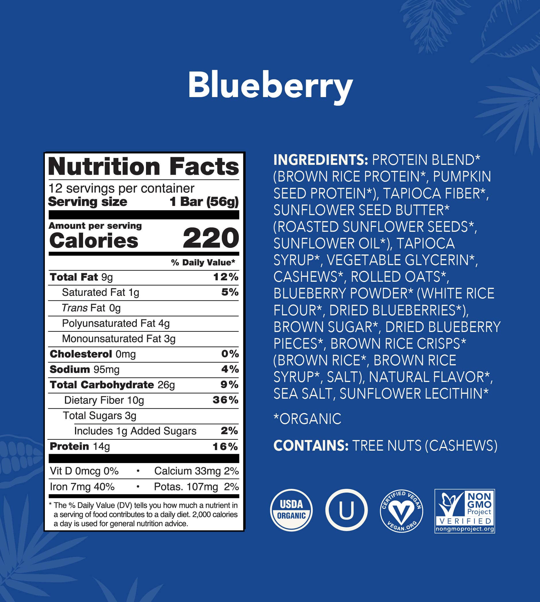 Aloha - Wholesale Snack Bar - Blueberry Protein Bar2