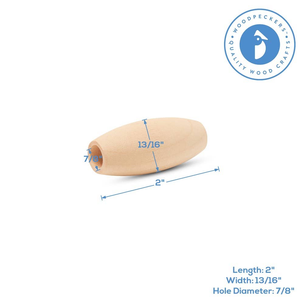Woodpeckers Crafts - Vente Perle - Perle en bois pour macramé, 2"2