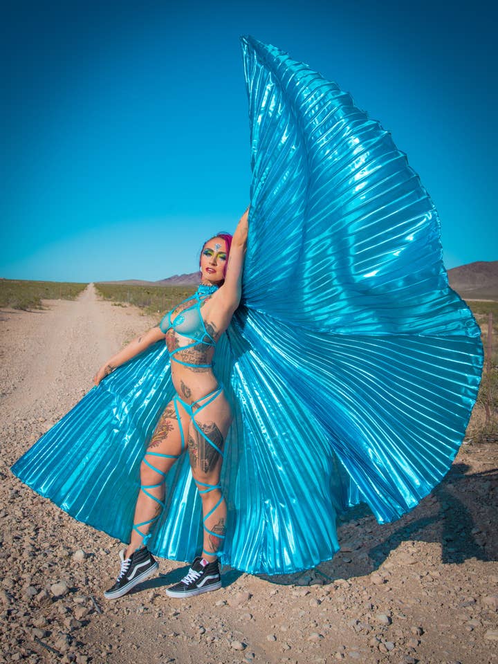 360 Degree Pleated Halter Isis Extension Wings for wholesale by Leg Avenue