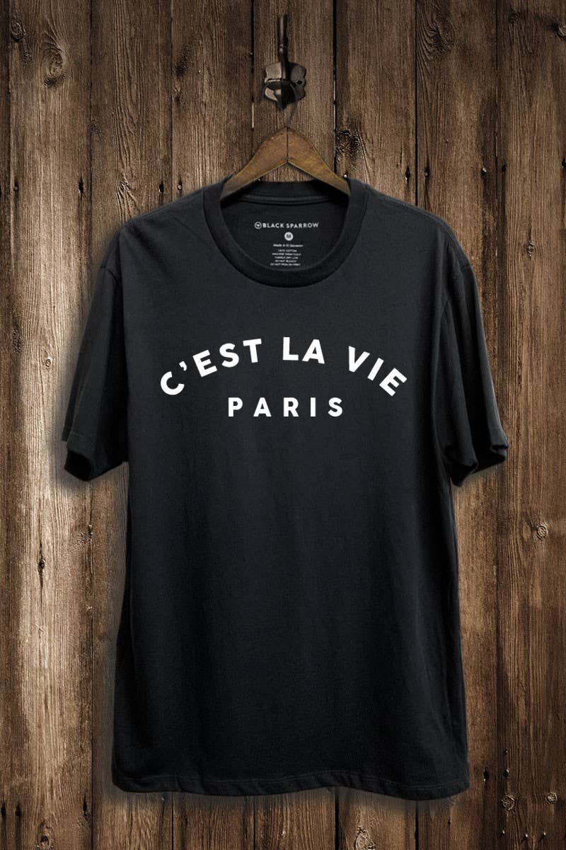Lotus Fashion Collection - Wholesale Screen Printed T-Shirt - Women's - Cest La Vie Paris Graphic Top0
