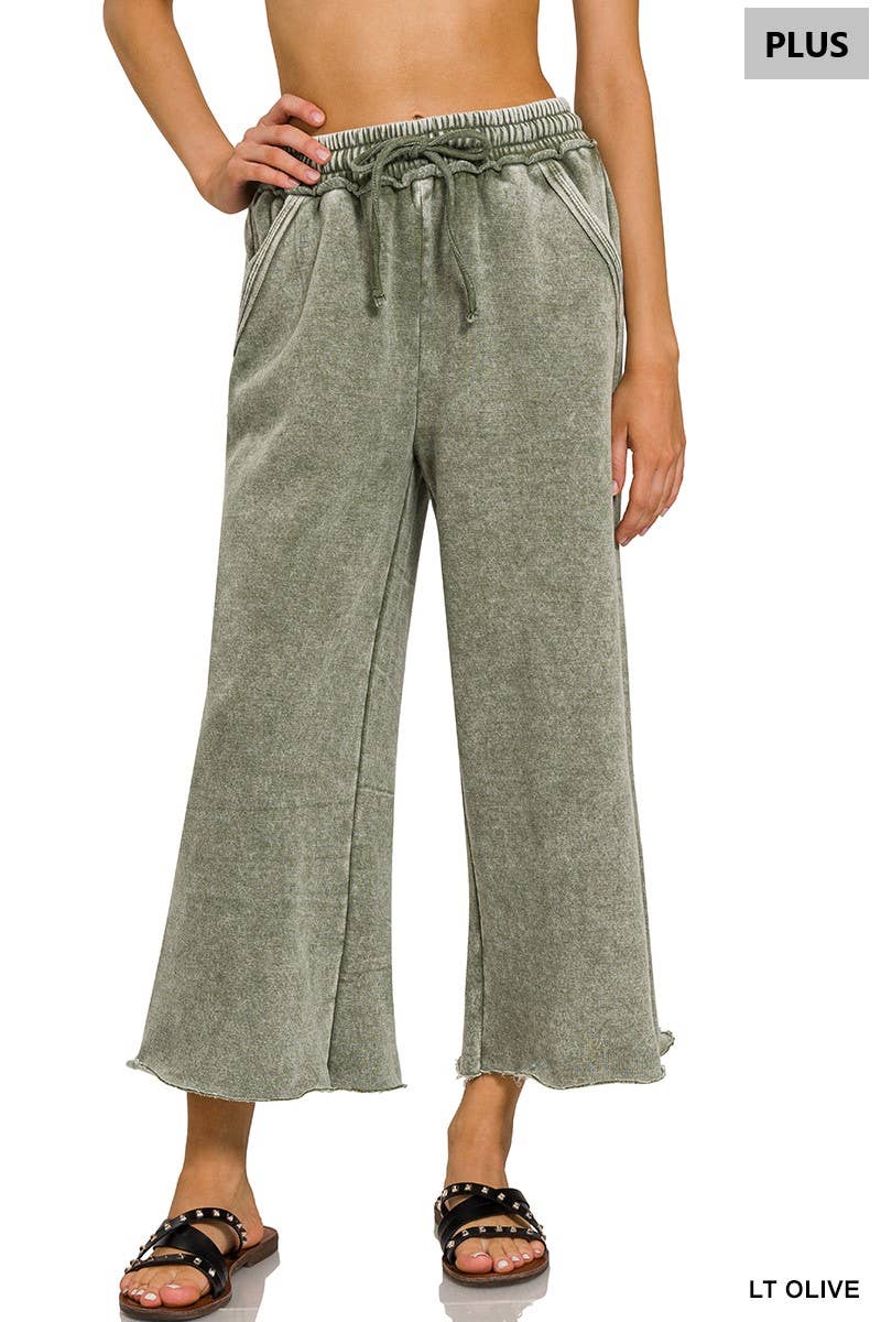 42POPS - Wholesale Pants - Women's - ',,...Plus Acid Wash Palazzo Sweatpants With Pockets7