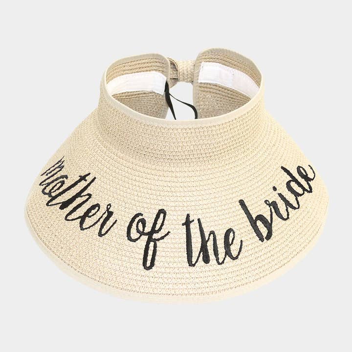 Sensibling Corp. - Wholesale Straw Hat - Women's - mother of the bride Message Roll Up Foldable Visor Sun Hat1