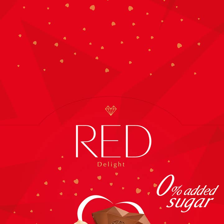 RED Chocolate - Wholesale Chocolate Bar - RED Delight®™Hazelnut & Macadamia Milk Chocolate 0.92oz Bars4