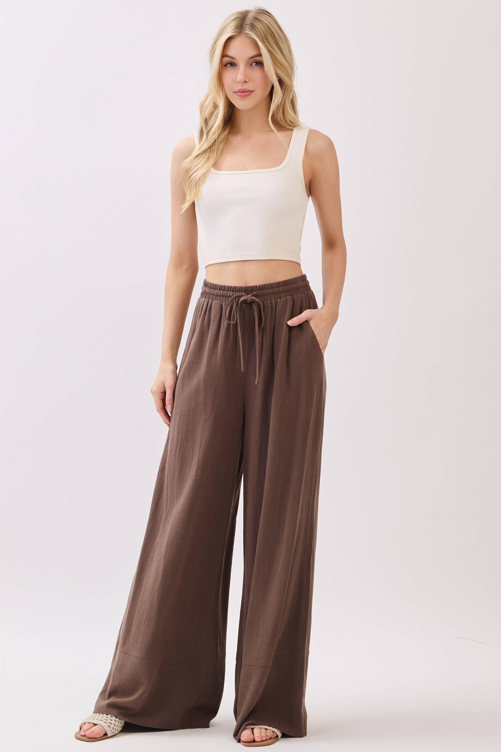 Final Touch - Vente Pantalon – femme - Pantalon large uni - VEP7000059