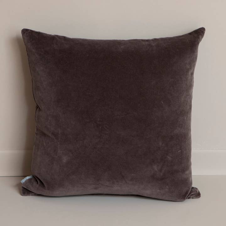 Taupe Plain Velvet Cushion 50x50 for wholesale by Mahe Homeware